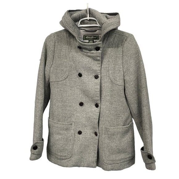 Eddie Bauer Womens Wool-Blend Peacoat Double-Breasted Gray Size S - Picture 1 of 7